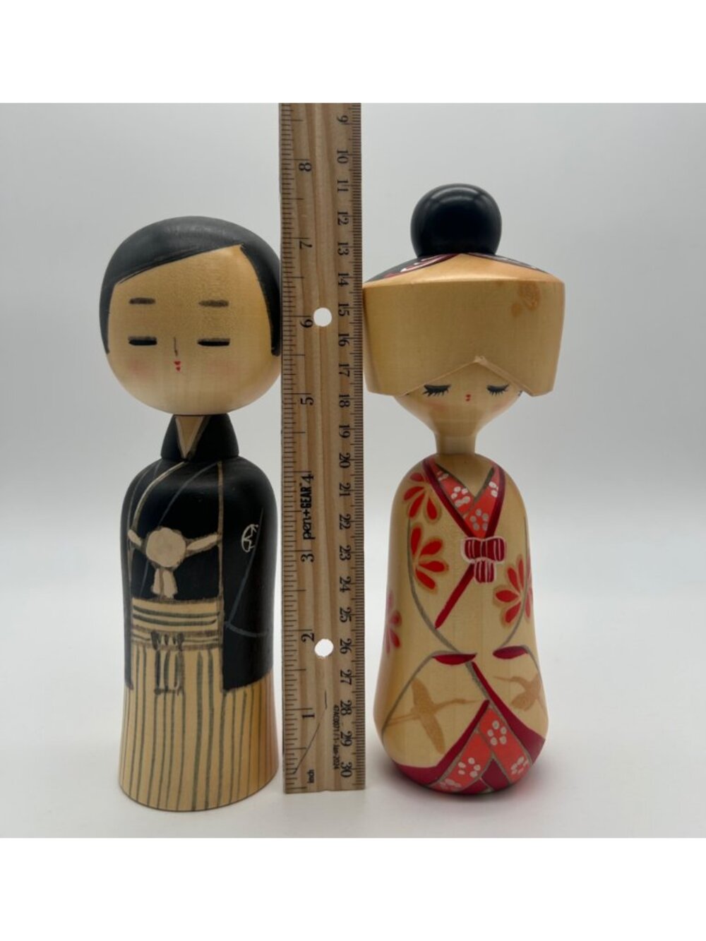 Vintage Hajime Miyashita Creative Sosaku Kokeshi Doll Wedding Set Bride Groom - Picture 16 of 16